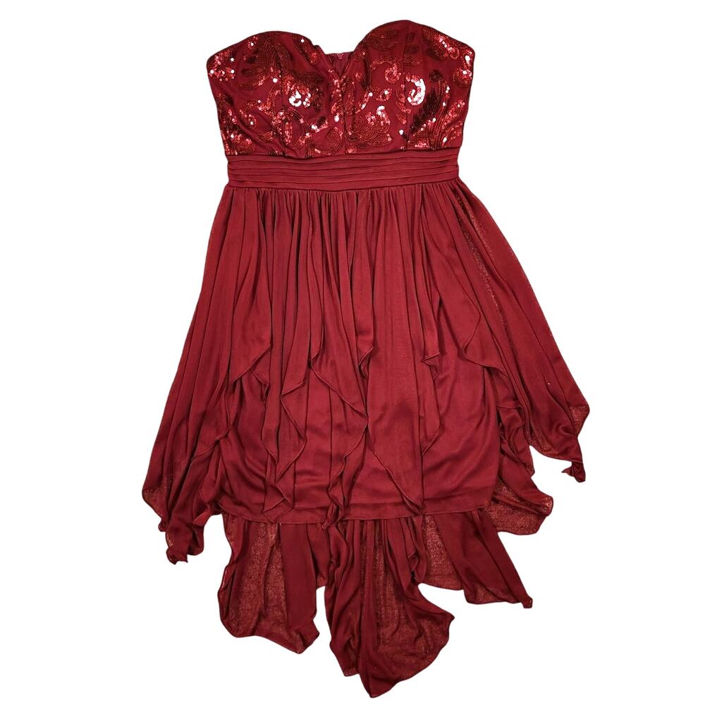 Y2K My Michelle sequin Sweetheart Neck Shark bite High-low hem cocktail dress 9